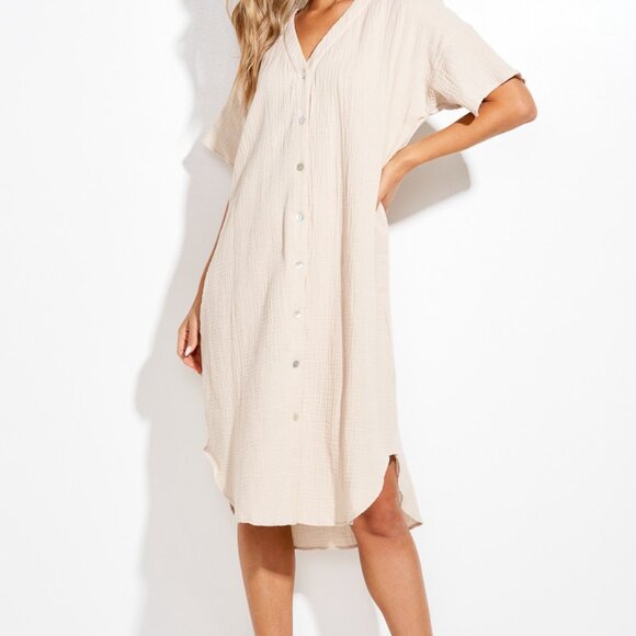 Phil Love Cardigan V neck dress - Button Down/Cream - Picture 3 of 6